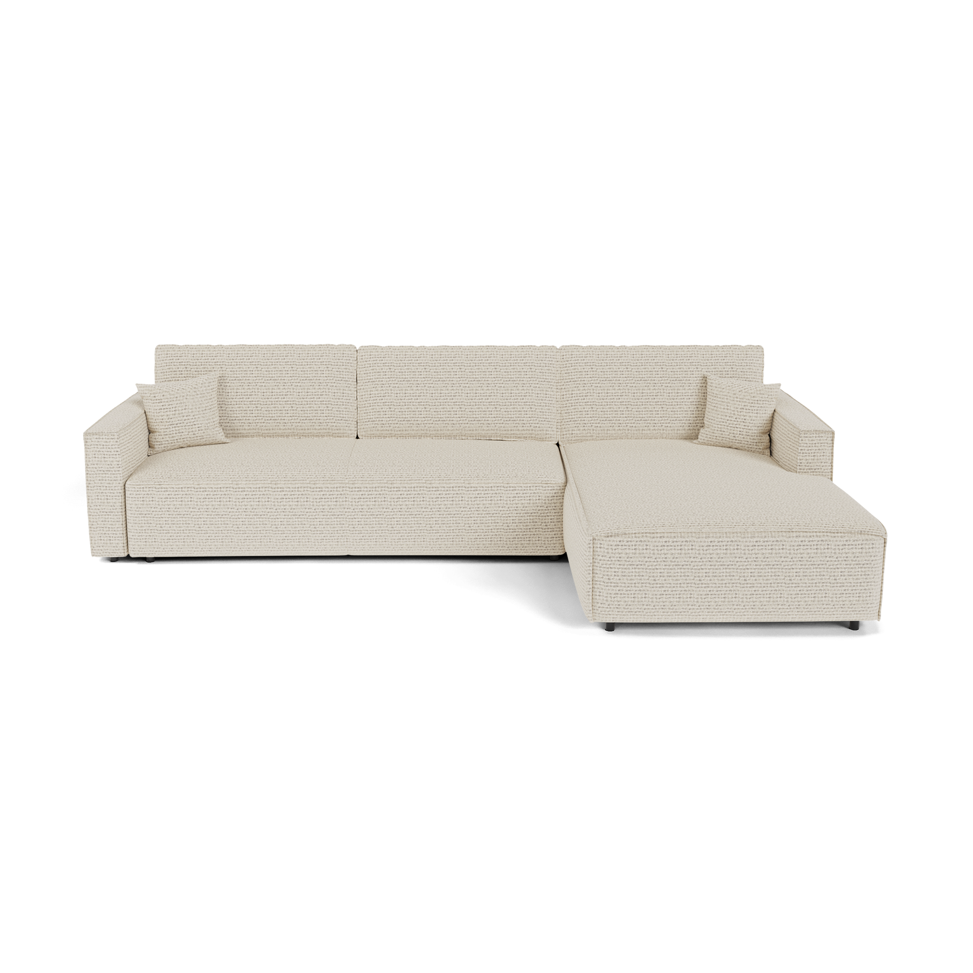 KELY angle droit convertible avec coffre noyer
