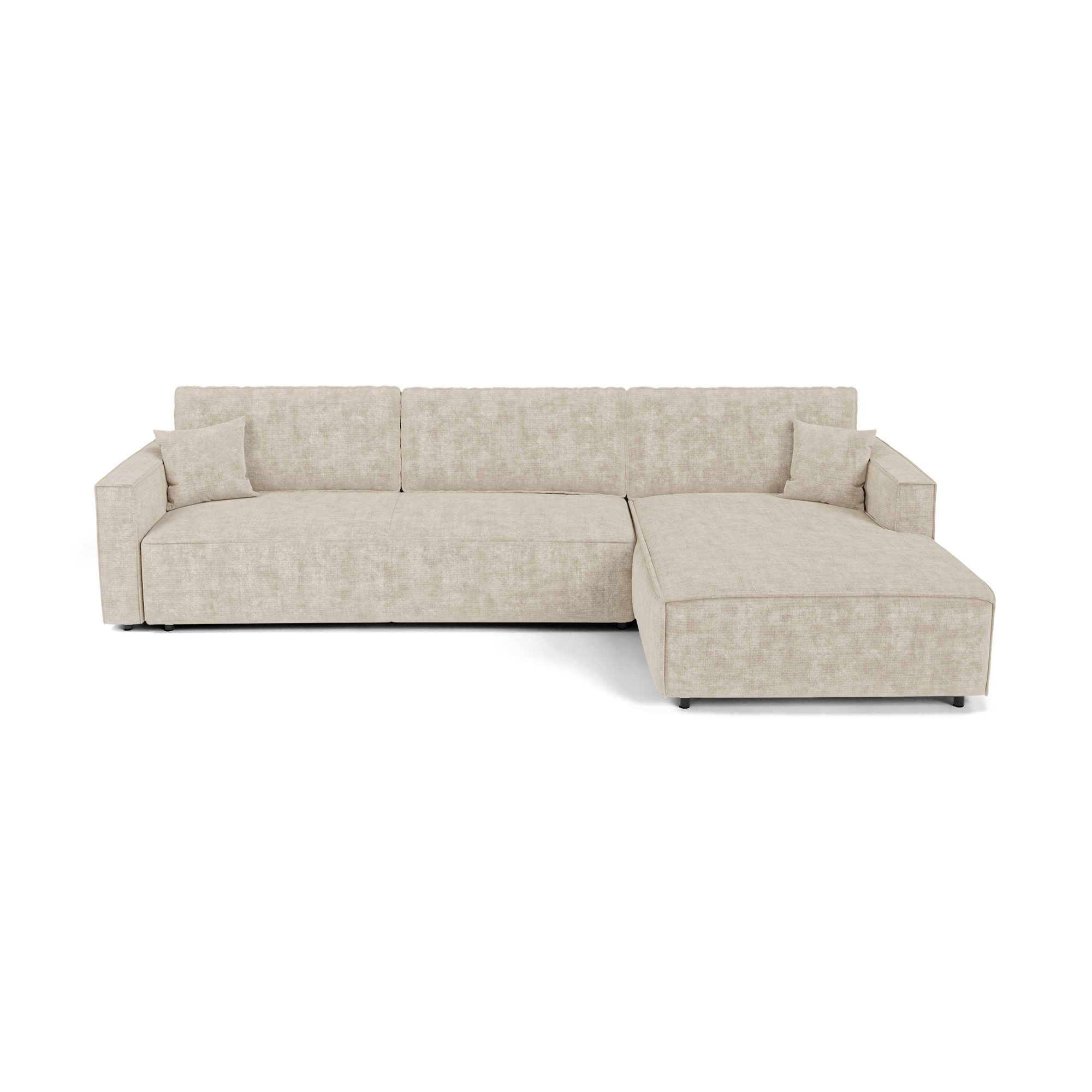 KELY angle droit convertible avec coffre noyer